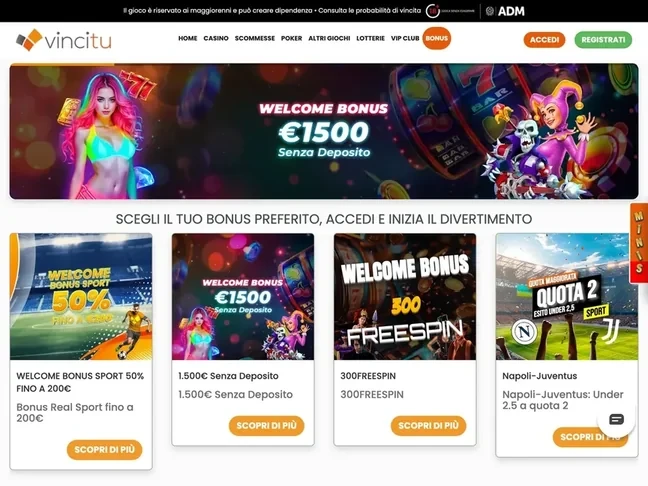 Vincitu Casino Homepage