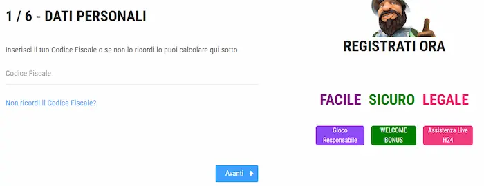 Vincitu Casino Italia reg