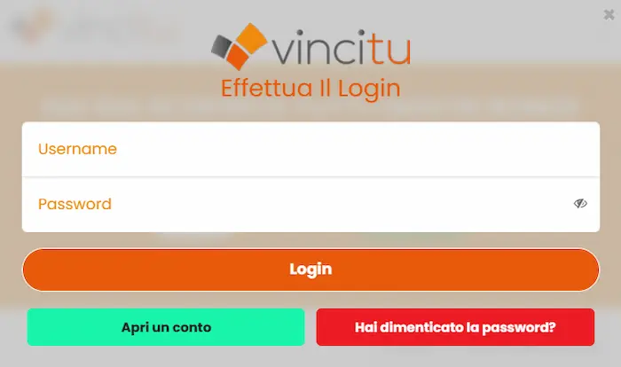 Vincitu Casino Italia login